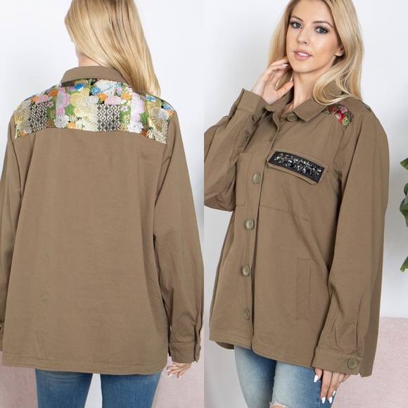 🆕Floral patch utility jacket - Picture 1 of 6